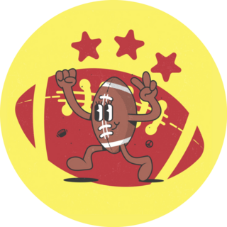 Football Mascot Character Retro Sticker