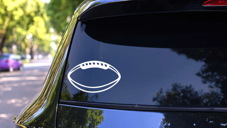 Football Outline Sticker on a Rear Car Window (New) example