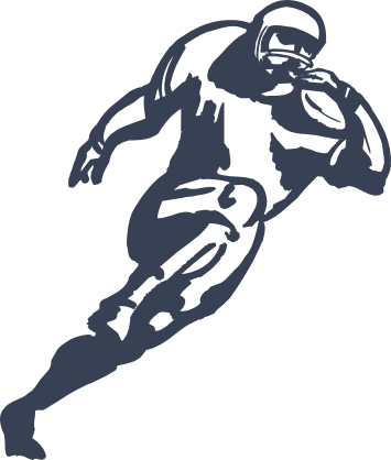 Football Player Running With Ball Sticker