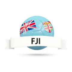 Football With Flag Of Fiji And Banner Sticker