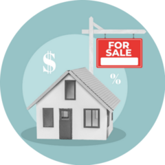For Sale Sign Real Estate Blue Sticker