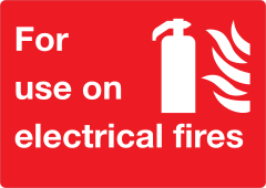 For Use On Electrical Fires Sign Sticker