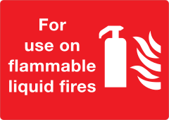 For Use On Flammable Liquid Fires Sign Sticker