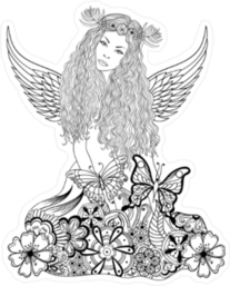 Forest Fairy Zentangle Sticker