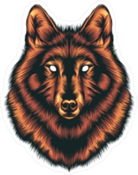 Forest Spirit Red Wolf Sticker