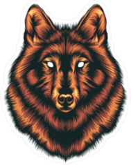 Forest Spirit Red Wolf Sticker