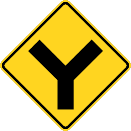 Fork Road Up Right Or Left Sticker