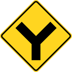 Fork Road Up Right Or Left Sticker