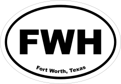 Fort Worth, Texas Oval Stickers