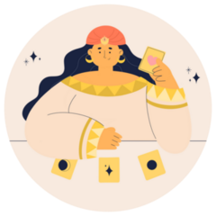Fortune Teller Reading Tarot Cards Sticker