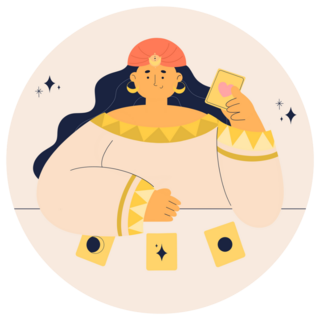 Fortune Teller Reading Tarot Cards Sticker