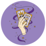 Fortune Telling On Tarot Cards Purple Sticker