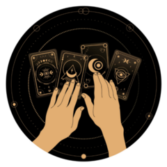 Fortune Telling With Tarot Circle Sticker