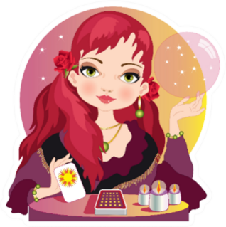Fortuneteller With Red Hair Sticker