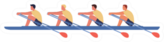 Four Athletes The Concept Of Rowing Competitions Sticker