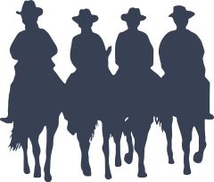 Four Cowboys On Horses Sticker