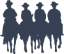 Four Cowboys On Horses Sticker