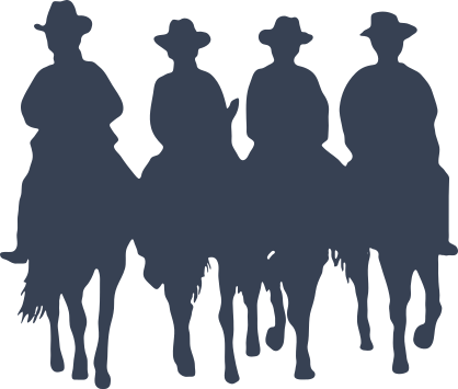 Four Cowboys On Horses Sticker