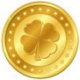 Four-leaf Clover Gold Coin With Stars Sticker