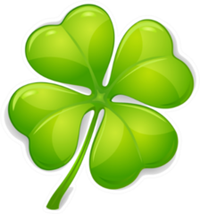 Four Leaf Clover Isolated On White Sticker