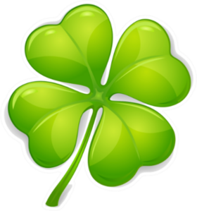 Four Leaf Clover Isolated On White Sticker
