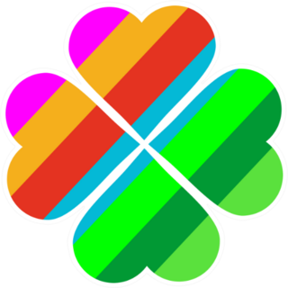 Four Leaf Clover Shamrock Rainbow Sticker