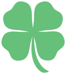 Four Leaf Clover, St Patricks Day Cartoon Sticker
