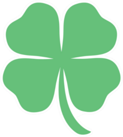 Four Leaf Clover, St Patricks Day Cartoon Sticker