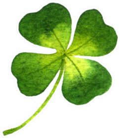 Four-leaf Clover Watercolor Illustration Sticker