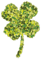 Four Leaf Happy Shamrock Dot Stylized Sticker