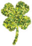 Four Leaf Happy Shamrock Dot Stylized Sticker