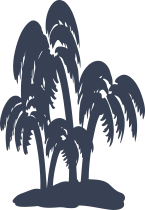 Four Palm Trees On An Island Sticker