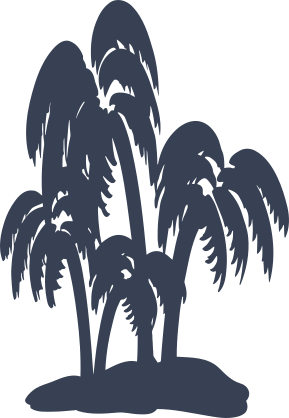 Four Palm Trees On An Island Sticker