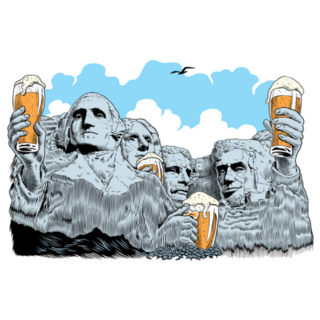 Four Presidents Drinking Beer Rushmore Sticker
