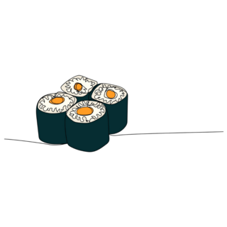 Four Sushi Rolls Sticker 