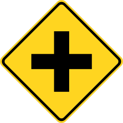 Four Way Intersection Sticker