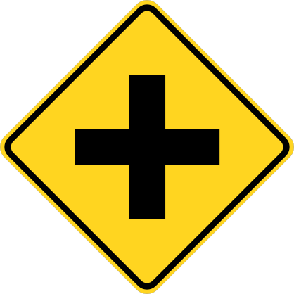 Four Way Intersection Sticker