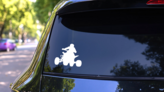 Four Wheeler Sticker on a Rear Car Window (New) example