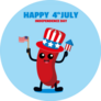 Fourth Of July Sausage American Holiday Sticker