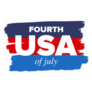 Fourth Of July USA Red, White Blue Sticker
