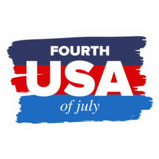 Fourth Of July USA Red, White Blue Sticker