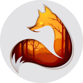 Fox Paper Art Autumn Forest Sticker