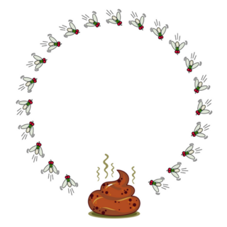 Frame Of Flies And Poop Pile Sticker