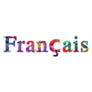 Français - French Language Colorful Typography Sticker