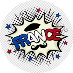 France Comic Pop Art Lettering Sticker