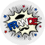 France Comic Pop Art Lettering Sticker