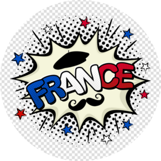 France Comic Pop Art Lettering Sticker