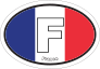 France F Flag Oval Sticker