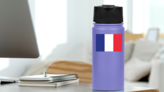 France Flag Sticker on a Water Bottle (New) example