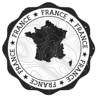 France Outdoor Stamp Round Sticker